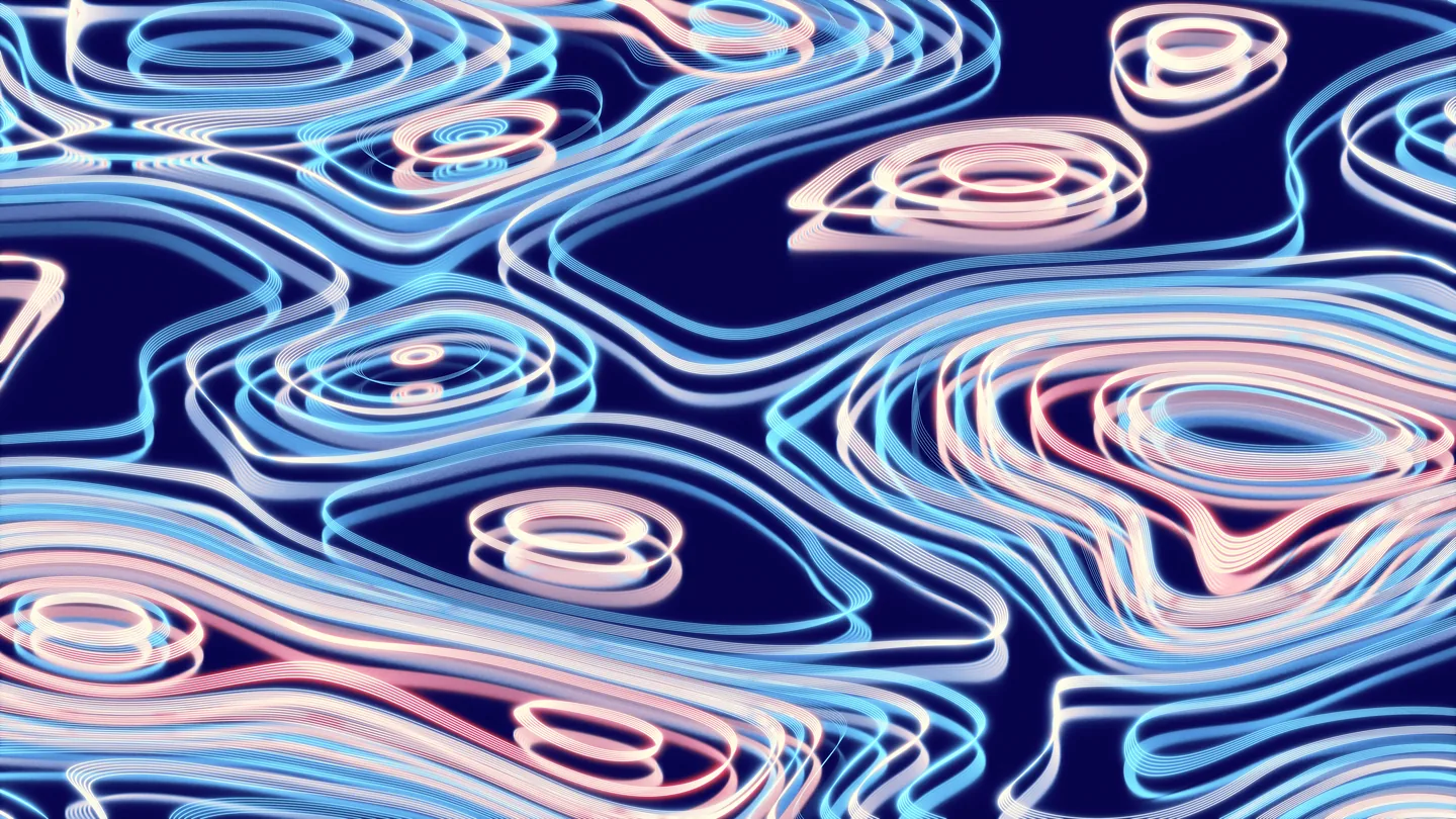 Flowing neon lines